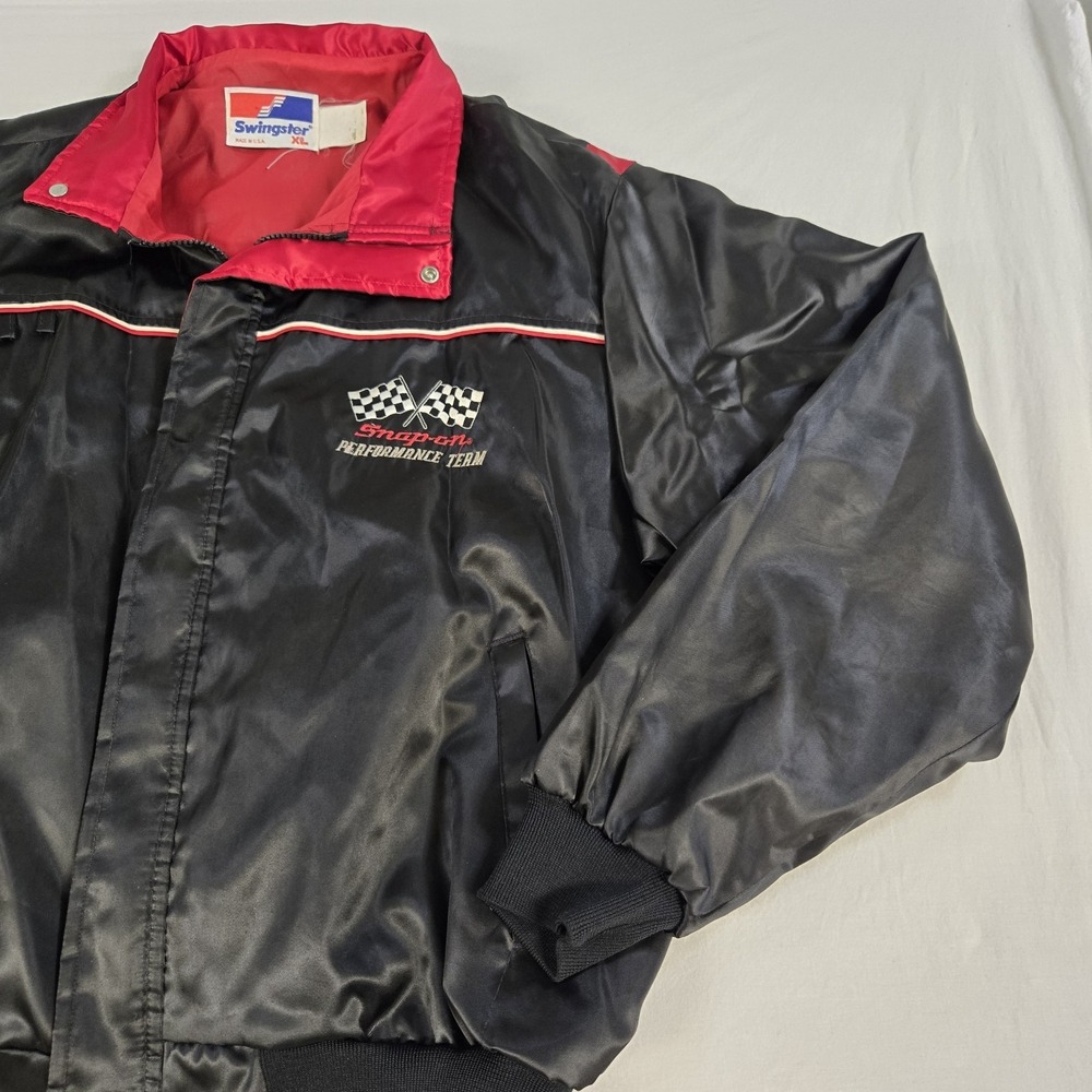 Vintage Swingster Snap On Racing Jacket Mens XL Full Zip Checker Flag Marlboro - Picture 6 of 14